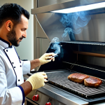 The Tütsüleme Master**

"A professional chef, fully clothed in a clean kitchen, carefully examining a high-quality stainless steel tütsüleme ızgarası (smoking grill). The grill is gleaming under soft lighting. Perfect anatomy, well-formed hands, natural pose, appropriate content, safe for work, professional photography, modern kitchen background, professional."

**