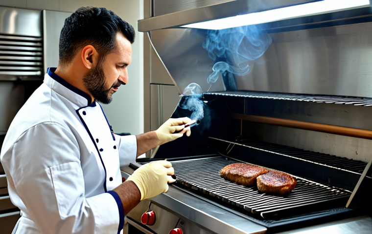 The Tütsüleme Master**

"A professional chef, fully clothed in a clean kitchen, carefully examining a high-quality stainless steel tütsüleme ızgarası (smoking grill). The grill is gleaming under soft lighting. Perfect anatomy, well-formed hands, natural pose, appropriate content, safe for work, professional photography, modern kitchen background, professional."

**
